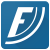 Das App-Symbol der Alamos-Softwarelösung FE2-Alarmplattform zeigt ein schräggestelltes "F" mit zwei geschwungenen Konturlinien, die vom unteren Ende des Buchstaben bis zum oberen rechten Ende ragen und ein 90°-Kreissegment bilden. Diese weiße Bildmarke befindet sich auf einem blauen Hintergrund.