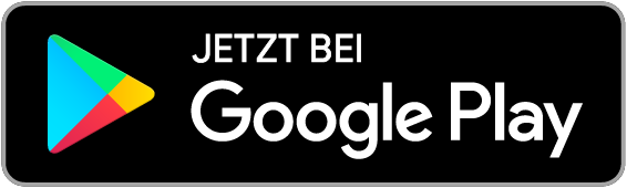 Google Play Badge zur Weiterleitung auf den Google Play Store mit dem Schriftzug "Jetzt bei Google Play"