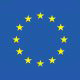 Quadratische Darstellung der europäischen Flagge mit 12 gelben Sternen im Kreis auf einem blauen Hintergrund